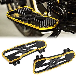 Black Gold Driver Footboards Floorboard For Harley Touring Street Glide 96-23 - Picture 1 of 10