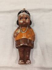 RARE Vintage Bisque Porcelain Shy Native American Indian Girl 5 inches tall 