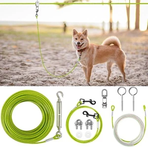 Large Dog Tie Out Cable Heavy Duty Leash Cable Runner Trolley 250lbs 8ft New - Picture 1 of 5