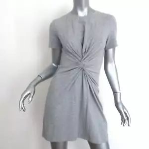 Theory Knotted T-Shirt Dress Heather Gray Stretch Jersey Size Petite - Picture 1 of 6