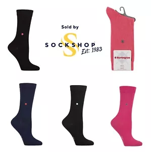 Burlington Socks Womens Plain Cotton "Lady" Many Colours Size 3.5-7- 1 Pair Pack - Picture 1 of 8