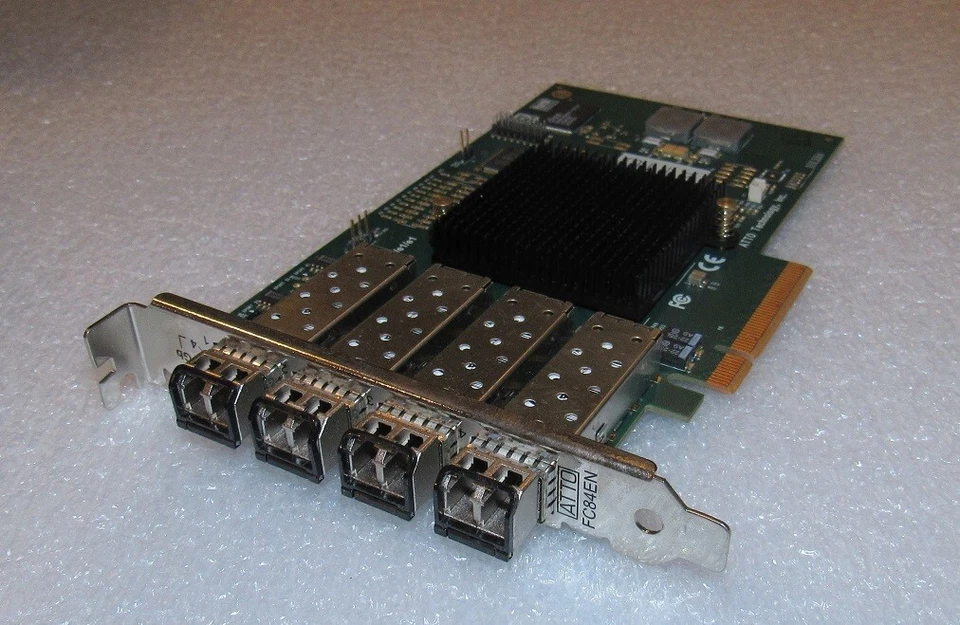 ATTO Technology FC84EN 4 Port 8GB Fibre Channel PCIe Card w/ SFP's - Image 1 of 1