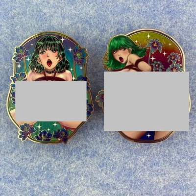 One Punch Man Tatsumaki Fubuki Green Mature Anime Enamel Pin - Image 1 of 3