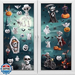 Wothfav 90Pcs Halloween Window Clings for Halloween Decorations, 9 Sheets Dou - Picture 1 of 5