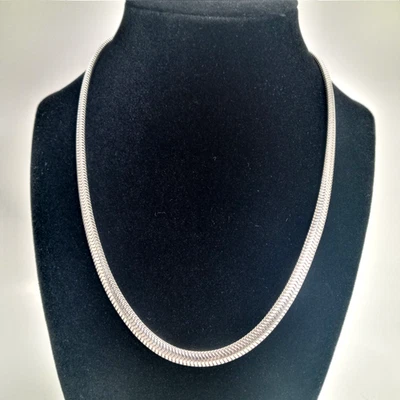 Men's Sterling Silver 925 Snake Chain Necklace 18" Lobster Clasp Heavy - Image 1 of 4