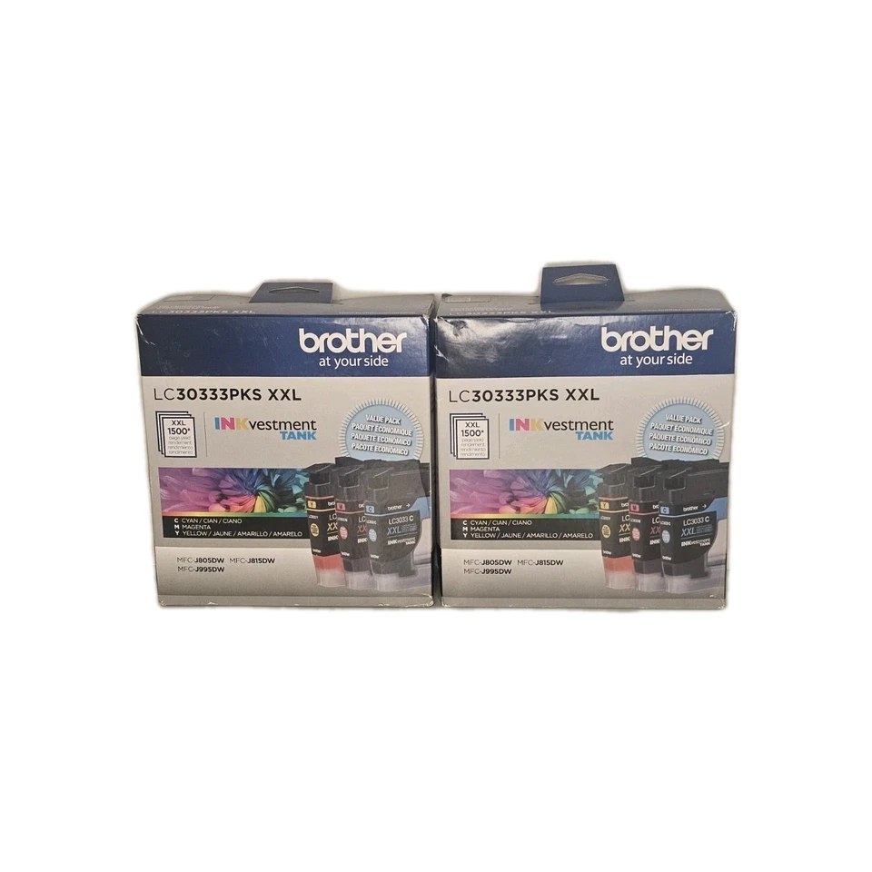 Brother LC30333PKS XXL INKvestment Tank 3 Pack Color Ink Cartridges 06/23