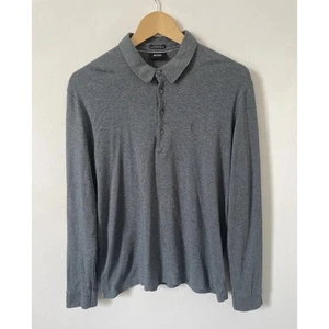 Hugo Boss Paderna 30 Long Sleeve Polo Large Grey Long Staple Cotton - Picture 1 of 12