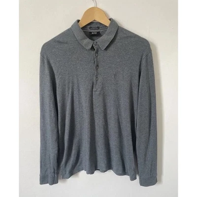 Hugo Boss Paderna 30 Long Sleeve Polo Large Grey Long Staple Cotton - Image 1 of 4