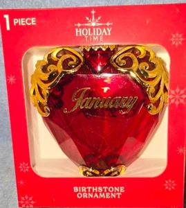 HOLIDAY TIME JANUARY RED GARNET BIRTHSTONE CHRISTMAS ORNAMENT 2025 NEW - Picture 1 of 3