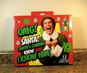 Juego de 12 Días de Calcetines Navidad Elfo Hombre NUEVO - Imagen 1 de 3