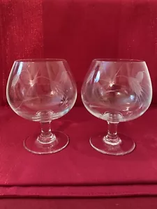 Set of 2 Vintage Sasaki Wheat Brandy Glass/Snifters Made in Japan 4-5/8 inch EUC - Picture 1 of 16
