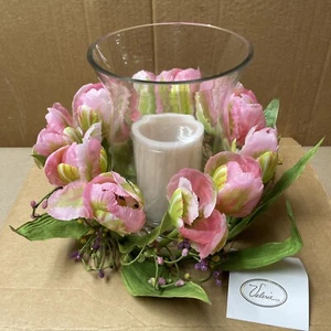 QVC Tulip Center Piece W-Candle Valerie Parr Hill Brand New In Box Y11 - Picture 1 of 10
