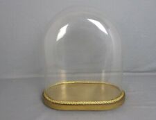 Vintage Victorian Oval Hand Blown Glass Globe Dome Doll Clock 13.5" 12.36"