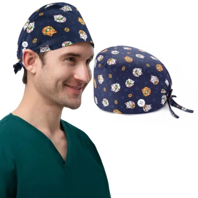 1 Stück Op Haube Stoff Krankenschwester Haube Einstellbare Chirurgische Mütze Kn - Bild 1 von 4