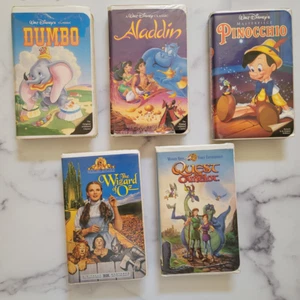 Disney VHS classic video tapes Wizard of Oz Dumbo Aladdin Quest for Camelot Pinn - Picture 1 of 10