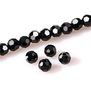 Diy 100Pc4Mm Black Round Crystal Glass Spacer Beads For Earring Bracelet Jewelry