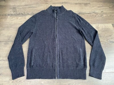 EUC Mens Guess Long Sleeve Knit Sweater Full Zip 100% Cotton Thick Size L - Image 1 of 4