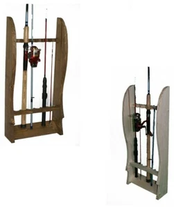 Porta canne da pesca in legno espositore reggi canna beach ledgering spinning - Foto 1 di 7