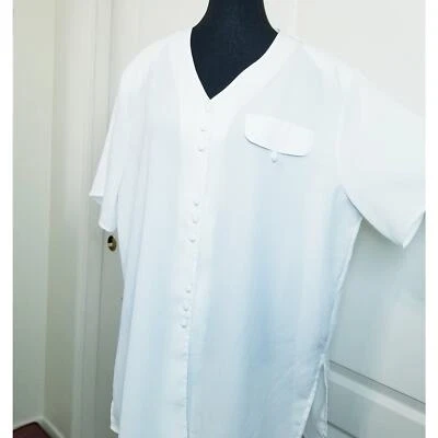 Blusa de manga corta con botones arrugados de Christie & Jill para mujer talla XL de colección-nueva sin etiquetas Foto 1 de 4