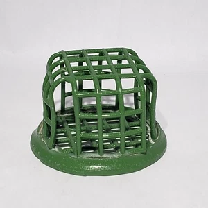 Ancienne cage en métal vert grenouille fleurie diamètre 3 3/8" - Photo 1/6