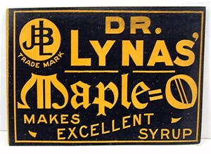 Letrero publicitario vintage Dr. Lynas Maple O hace excelente jarabe tienda de cartón - Imagen 1 de 1