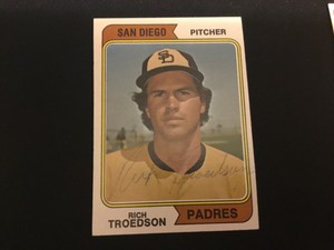 Autographed 1974  Topps Rich Troedson