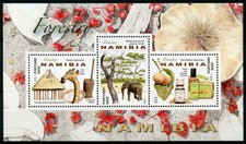 Namibia 2016 MNH Forestry in Namibia 3v M/S Huts Elephants Trees Stamps