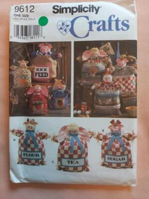 Simplicity 9612 Decorative Feed Sack Dolls in 12", 15" & 20" Heights Patterns - Image 1 of 2