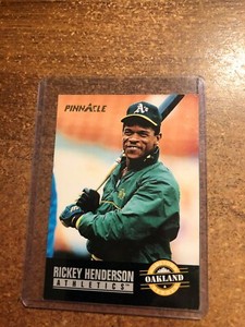 1993 Pinnacle Baseball # 308 Hometown Heroes Rickey Henderson