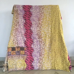 Multicolor Bed Runner Kantha Quilt Vintage Ralli Gudari Single Bedspreads Throw - Picture 1 of 4
