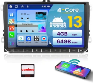 9" 4G 4+64GB Autoradio Android 13 Carplay GPS Navi für VW GOLF 5 6 Passat Touran - Bild 1 von 24
