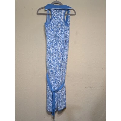 Maxi Vestido Diane von Furstenberg Tejido Sin Mangas Azul Blanco XS Foto 1 de 3