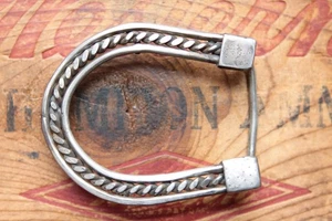 Vintage Edelstahl handgefertigte Glückshufeisen Western Gürtelschnalle - Bild 1 von 2