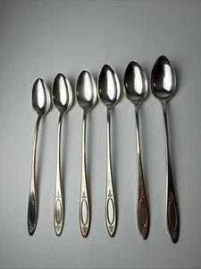 Vintage Community Silverplate Adam 1917 Set Of 6 Iced Tea Spoons 7.5” Oneida - Picture 1 of 7