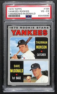 1970 Topps #189 Yankees Rookie Stars (Munson / McDonald) PSA 4 - Bild 1 von 2
