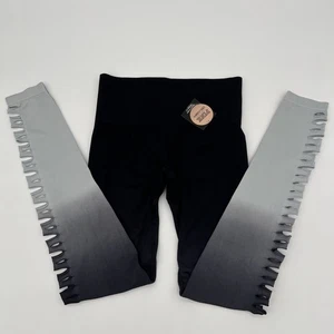 Victoria's Secret PINK Cool & Comfy Ombre Legging Black Gray Cutouts Small NEW - Picture 1 of 16