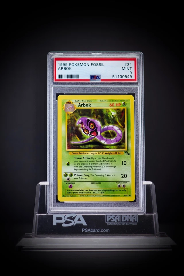 1999 Pokemon Fossil 1st Edition Arbok 31 PSA 9 - Image 1 of 1