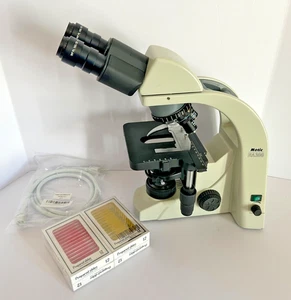 Motic Microscope Model BA300 with 3 Objectives 4x 10x 40x Used Tested Read - Picture 1 of 17