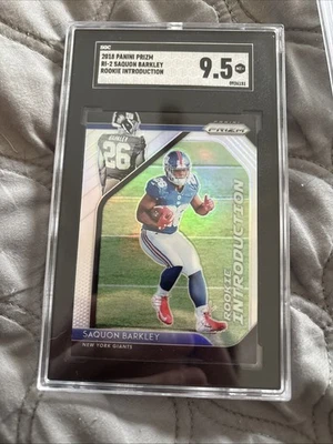 2018 Panini Prizm Saquon Barkley rookie introduction RC - Image 1 of 2