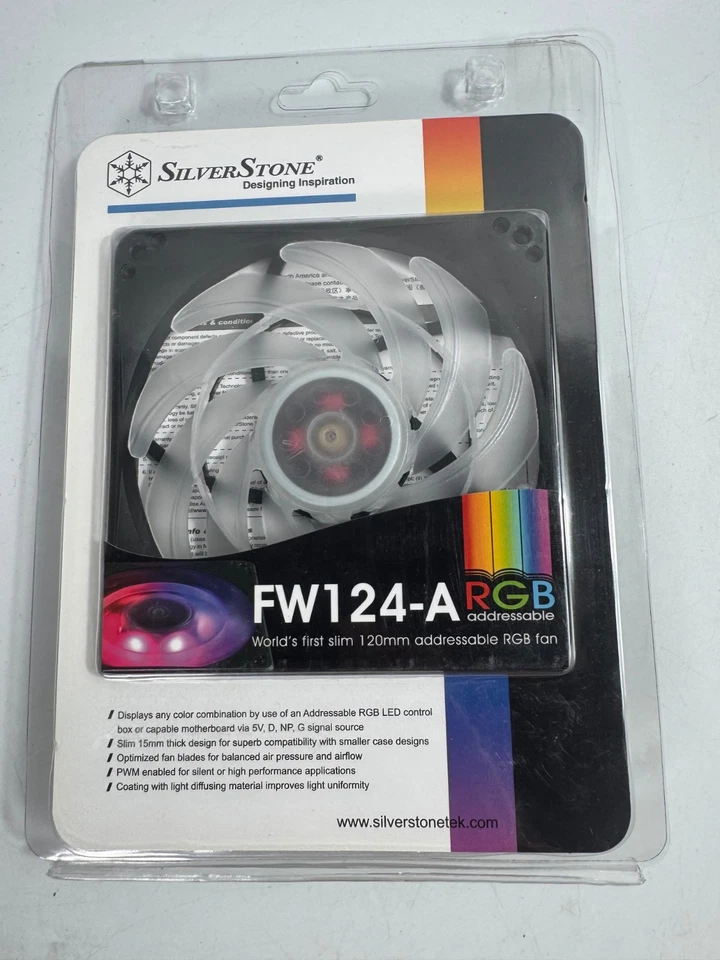 SILVERSTONE 120mm SLIM Fan ARGB - Hydraulic Bearing - SST-FW124-ARGB - Image 1 of 2