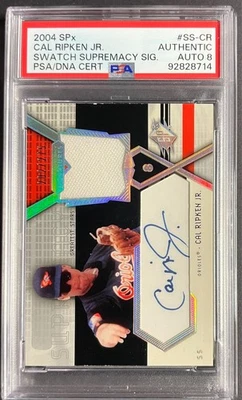 SPx Swatch Supremacy 2004: #SS-CR Cal Ripken Jr. automático/275 PSA auténtico automático 8 Foto 1 de 3