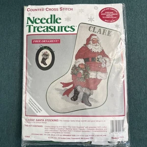 NEW Needle Treasures Santa #02894 Stocking Kit Cross-Stitch 10" x 16" - Picture 1 of 4