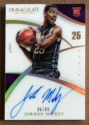 2015-16 Immaculate Collegiate Numbers 新秀亲笔签名 #378 Jordan Mickey /99 — 第 1/2 张图片