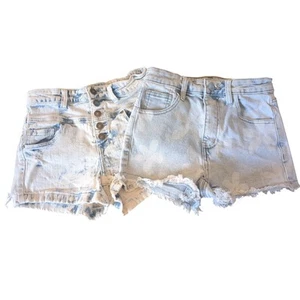 Mixed Lot of 2 Pairs Girl's Jean Shorts Size 0 Delias/Rue21 Distressed Cute! - Picture 1 of 9