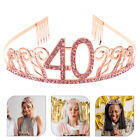 Exquisite Red Crystal 40Th Birthday Headband And Sash Accessory Set