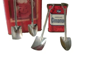 LOT OF (4) SHOVEL SHAPED STAINLESS STEEL 6" COFFEE, BEANS, HORSD'OEUVRES SPOONS - Picture 1 of 1