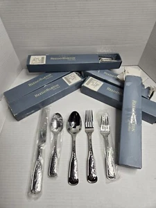 30 Pc. Service For 6 Reed & Barton Provencal Flatware Hammered Fork Spoon Knife - Picture 1 of 8