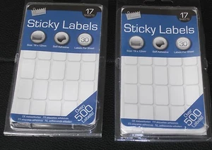 1000+ x Small Sticky Labels Price Stickers Self Adhesive Retail 19 x 12mm Blank - Picture 1 of 1