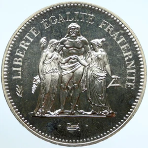 1974 FRANCE Large HERCULES Motto VINTAGE Old Silver 50 FRANCS French Coin i99038 - Picture 1 of 3