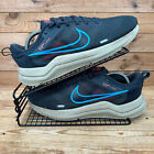 Nike Downshifter 12 Shoes Mens Size UK 8.5 Black Blue Mesh Running Gym Trainers